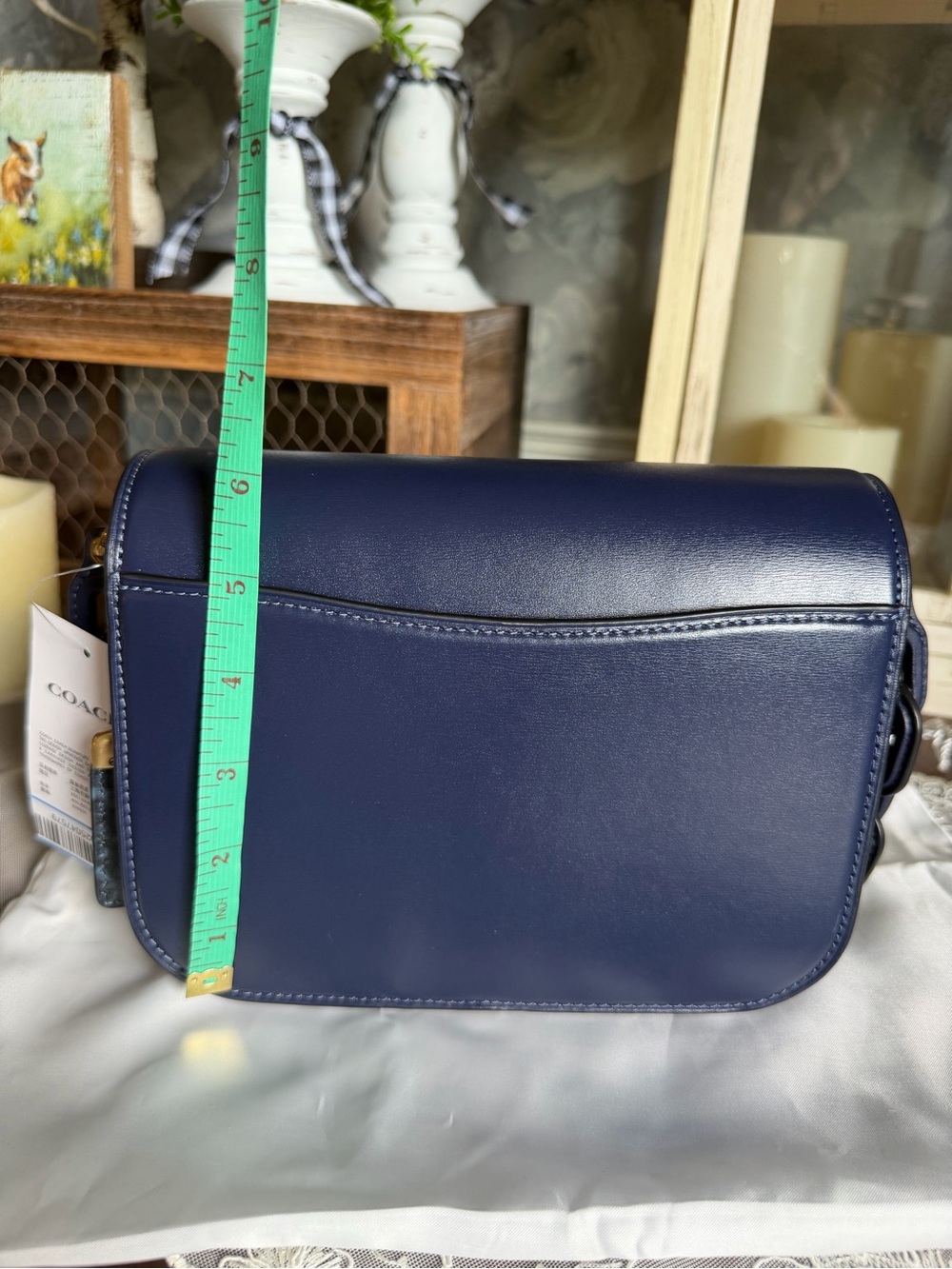 NWT Coach Navy Luxe Refined Calf Leather Idol Snakeskin Shoulder Crossbody Bag - Picture 5 of 8
